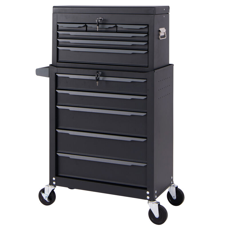 Rolling Steel Tool Chest with Hanging Holes and Central Keyed Locking System for Garage & Repair Shop