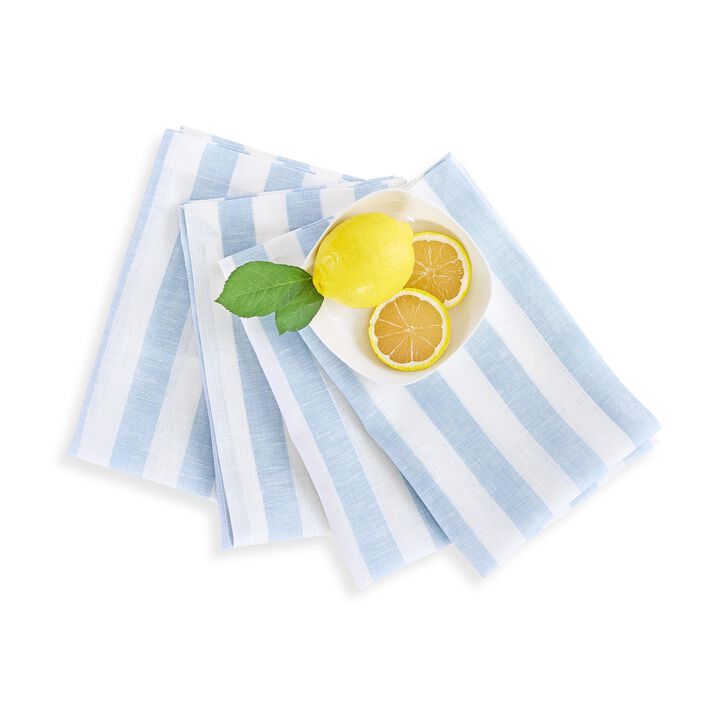 Linen Dinner Napkins - Sorrento Stripe