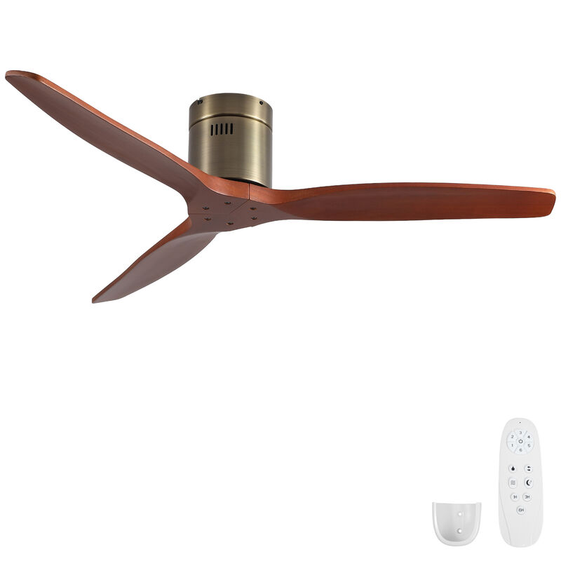 ELEMENT ACE 52 Inch Low Profile Flush Mount Ceiling Fan Reversible DC ...