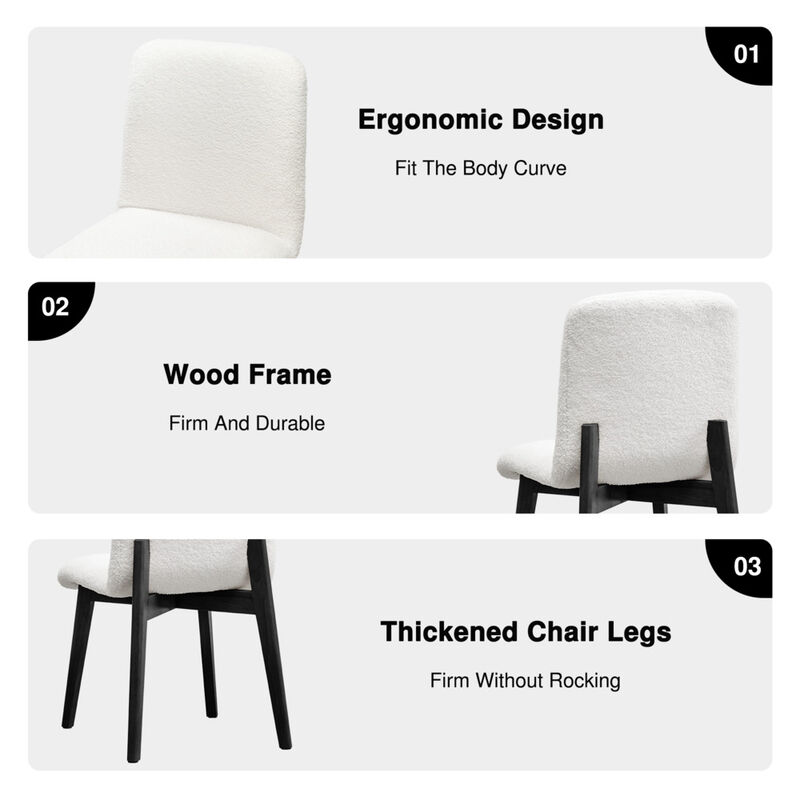 Bethea Upholstered Modern Dining Chairs with Black Leg (Set of 2)