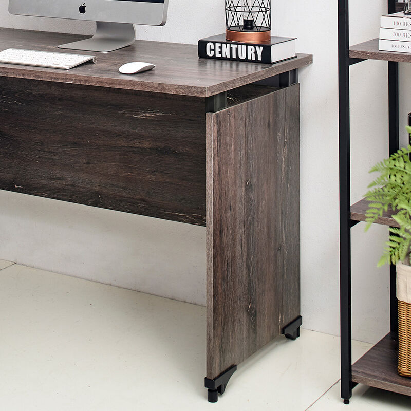 FC Design Klair Living Farmhouse Composite Wood Writing Desk in Rustic Gray