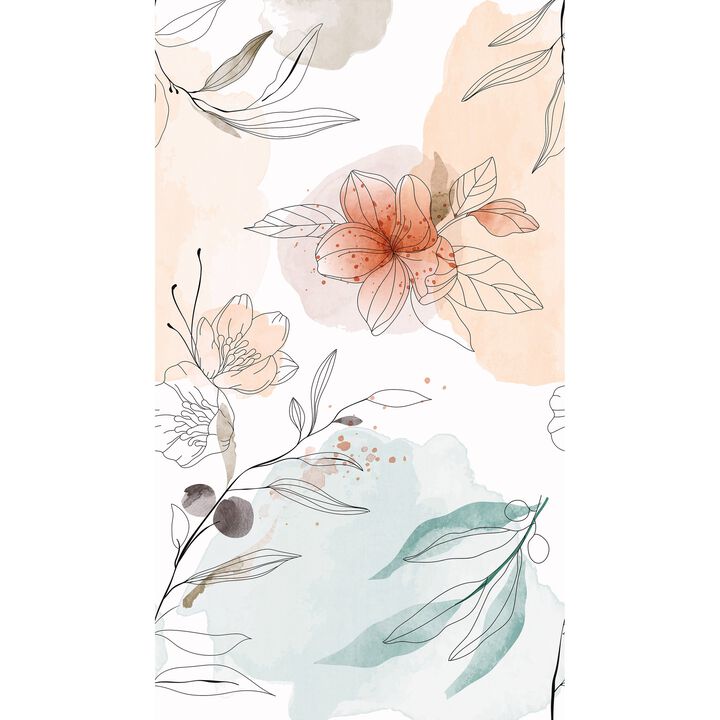Orom II Branched Leaves All-over Multi-colored Mural A72701