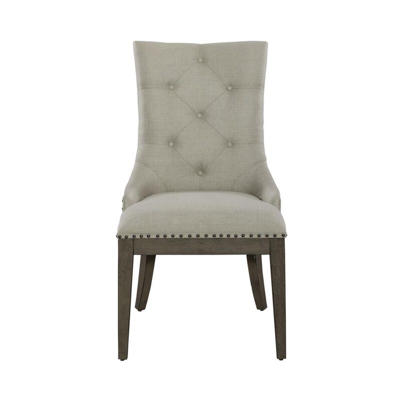 Liberty Furniture Americana Farmhouse Upholstered Shelter Side Chair (RTA) in Dusty Taupe image number 0