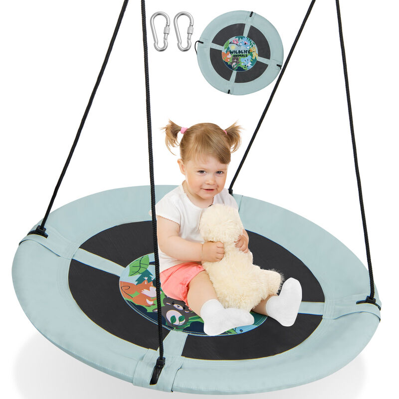 Saucer Tree Swing with Adjustable Hanging Ropes for Backyard Fun For Kids & Adults