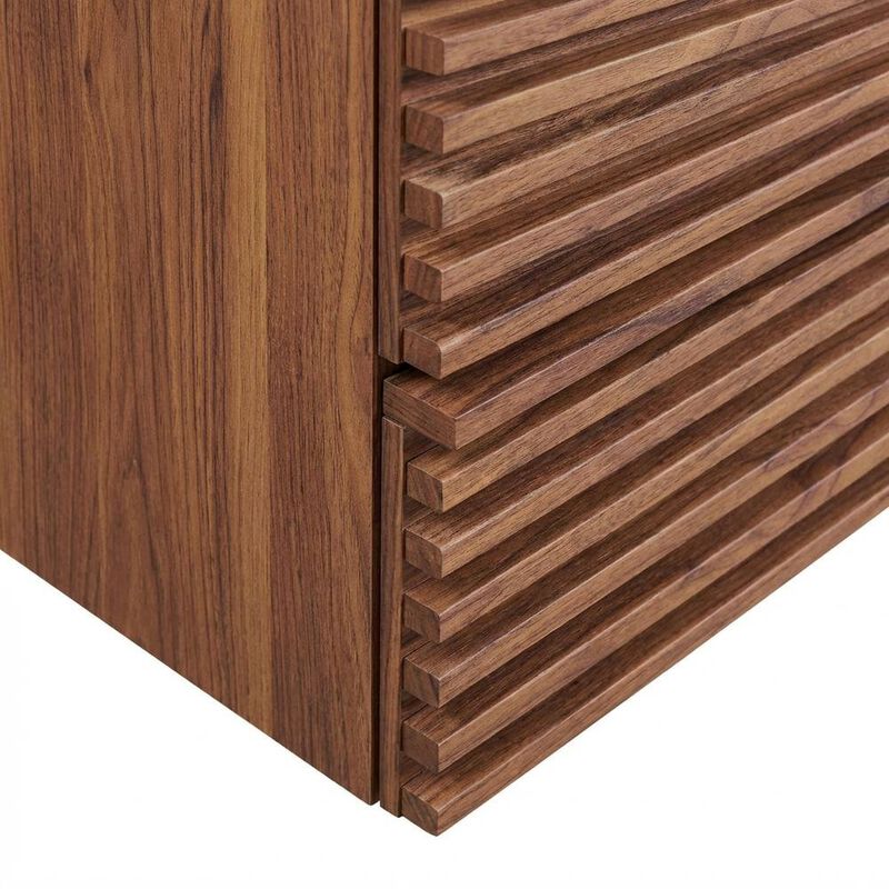 Walnut White 36-Inch Wall-Mount Bathroom Vanity with Ceramic Sink image number 6