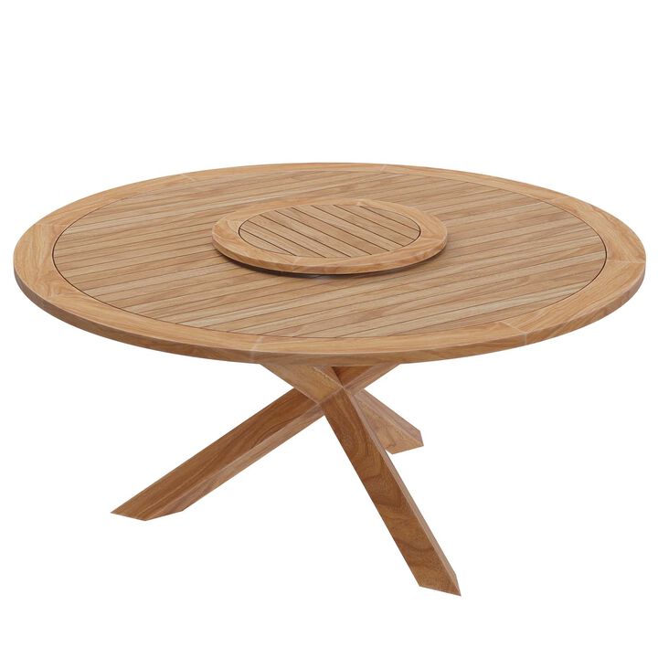 Modway - Wellspring 63" Outdoor Patio Teak Wood Dining Table Natural