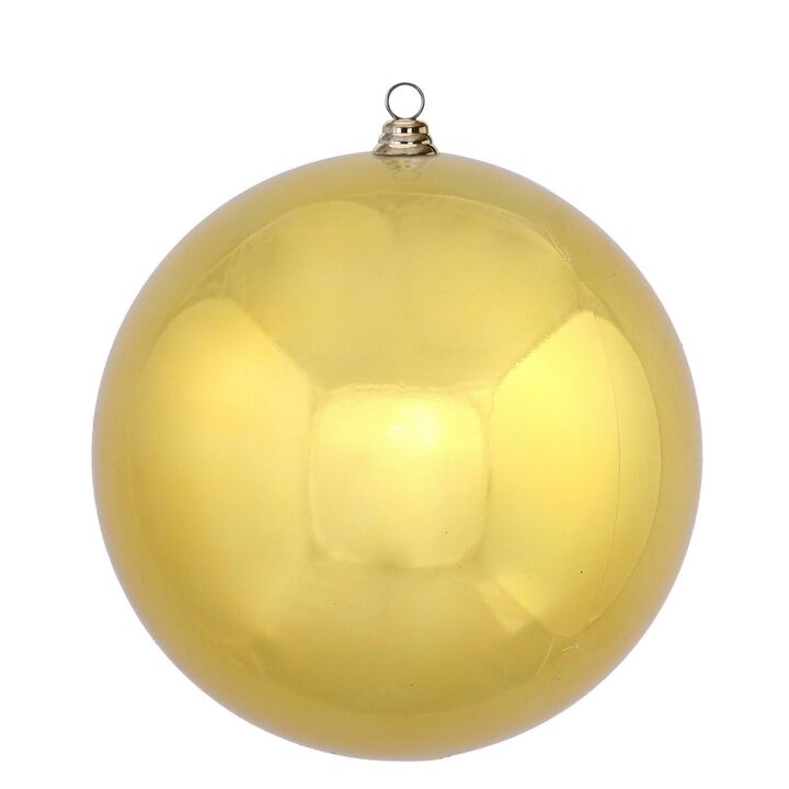 Vickerman 15.75" Gold Shiny Ball Ornament - Shatterproof and UV Resistant Christmas Tree Balls - Exceptional Gold Christmas Ornaments for Holiday Decor