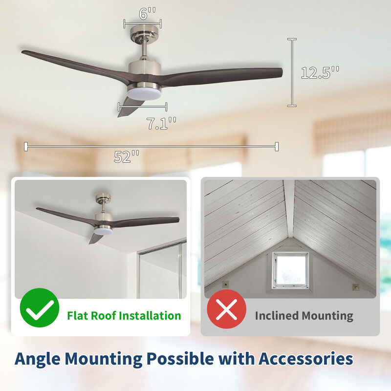 ENLIGHT 52" Smart DC Ceiling Fan with Light, Matter Smart Home Integration, CCT and Dimmable LED, 3 Blades, Indoor Rated image number 7