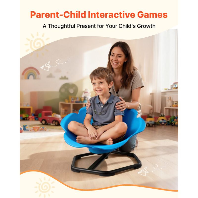 Toddler Sensory Swivel Chair Cylinder Shape Spin Seat with Metal Base image number 3