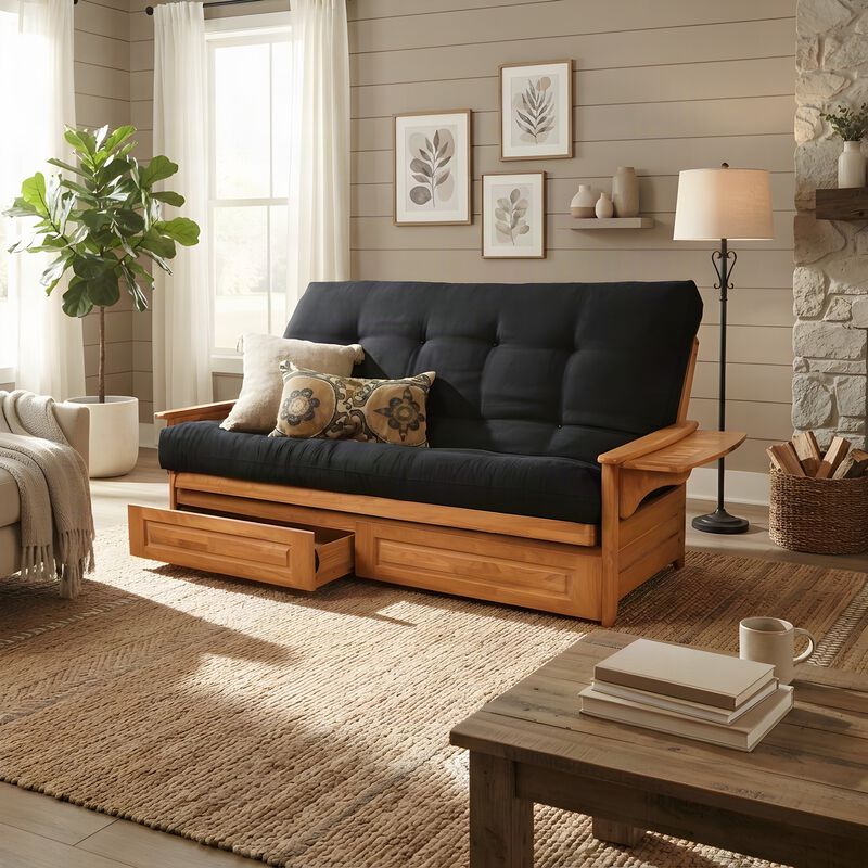 KODIAK Phoenix Frame Queen-Butternut Finish-Mattress-Storage Drawers image number 4