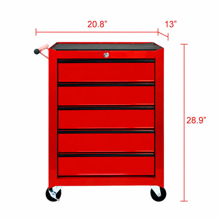 ELEMENT ACE Rolling 5-Drawer Metal Tool Chest with Ball Bearing Slides, Storage Organizer with Casters for Garages & Workspaces