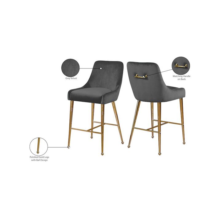Meridian Furniture Owen Velvet Stool, Set of 2