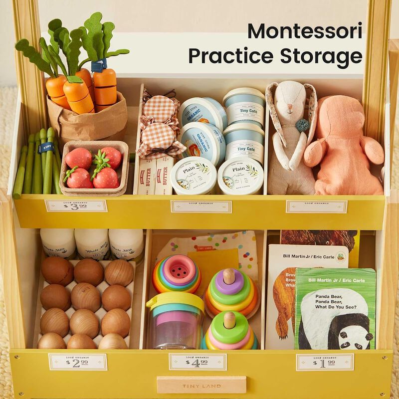 Wooden Play Store Pretend Grocery Store Role Play Toy image number 8