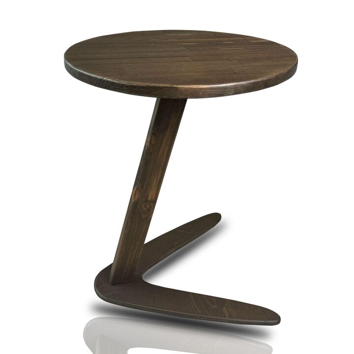 GENESIS WOODESIGN C-Shaped Handmade End Table, Side Table for Couches, Sofa Tables Slide Under Couch for Living Room, Over Couch