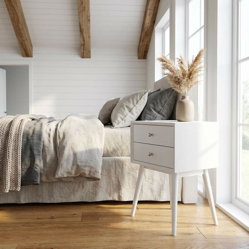 Nightstand with Modern Design and Sturdy Construction for Bedroom Use image number 4