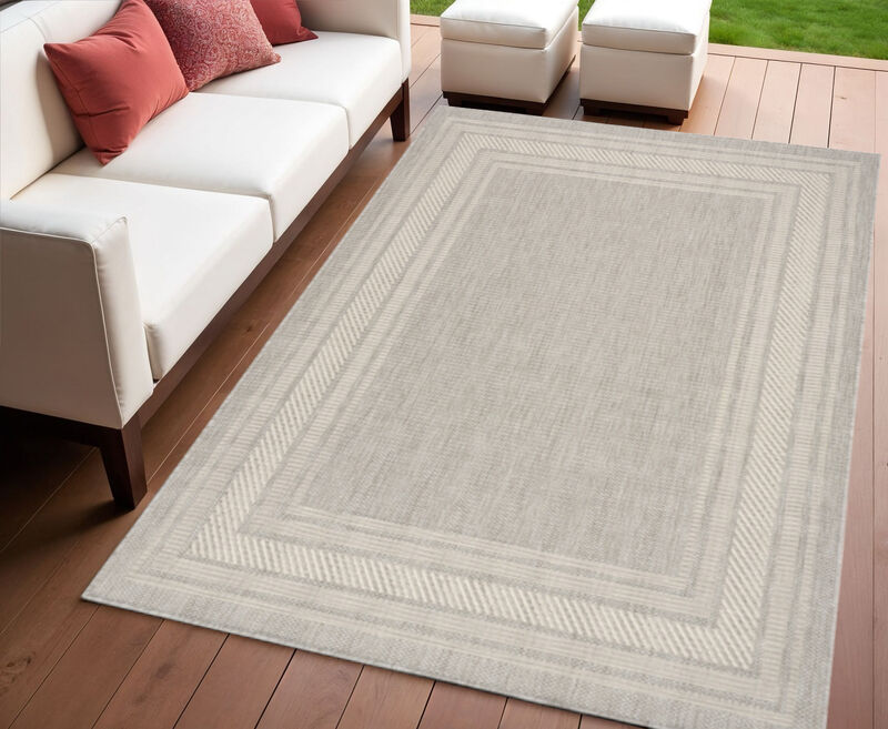HomeRoots Geometric Indoor Outdoor Area Rug image number 1