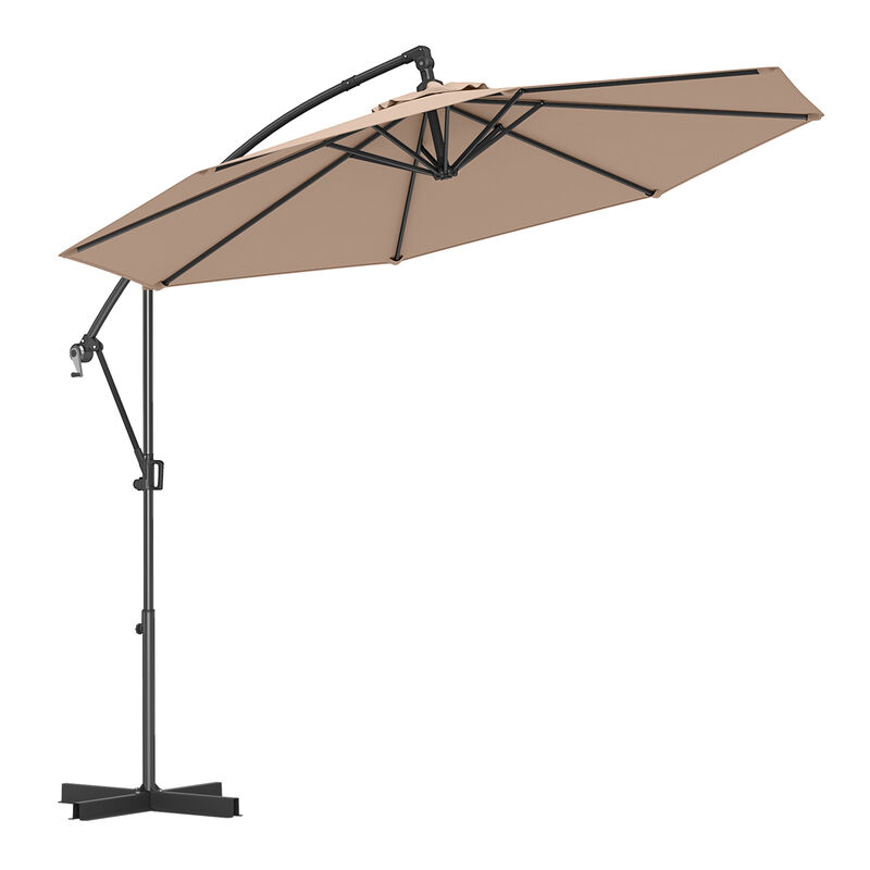 Offset Hanging Patio Umbrella with Base &ndash; Infinite Tilt Cantilever Design