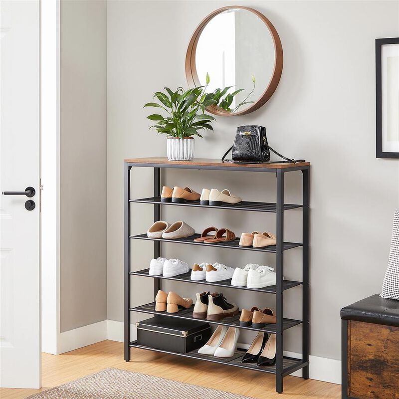 6 Tier Shoe Storage Rack Holds 24&ndash;30 Pairs Space Saving Unit image number 6