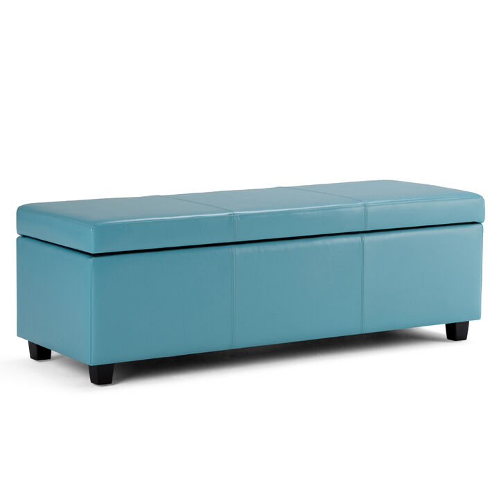 Avalon Large Storage Ottoman Bench - Soft Blue