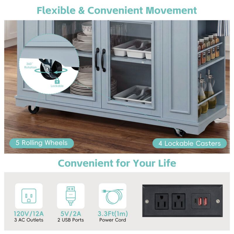 Lobswu Rolling Kitchen Island Cart image number 3