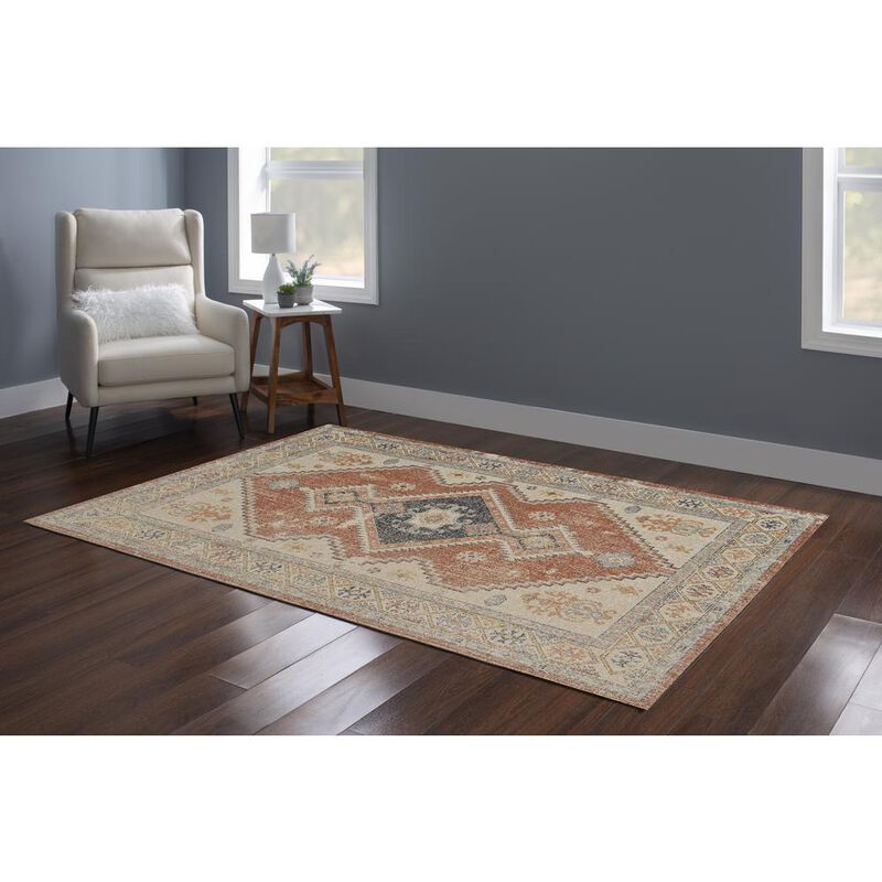 Linon Great Zero Lofton Ivory & Rust, Rug