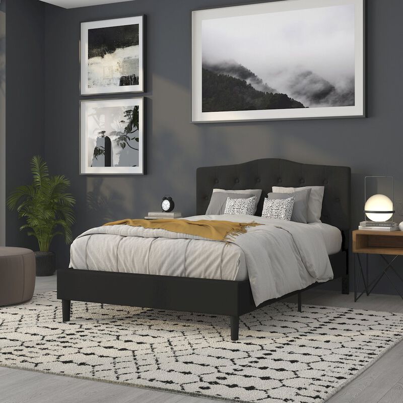 Flash Furniture Tufted Upholstered Full Size Headboard in Black Fabric image number 9