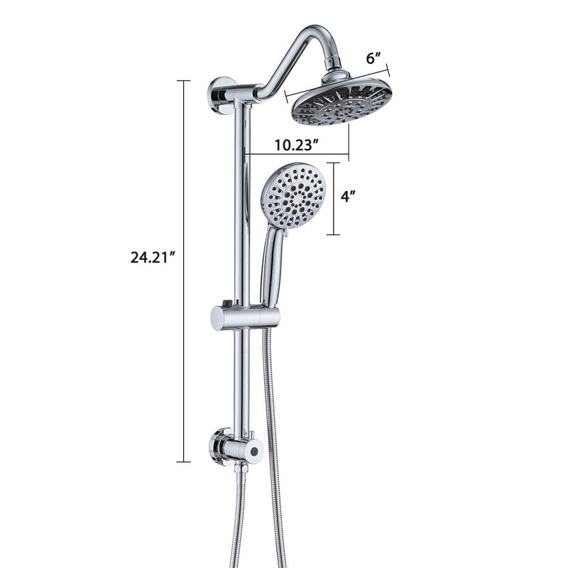 6 Inch Rain Shower Head With Handheld Shower Head Bathroom Rain Shower System