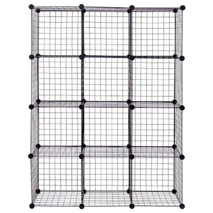 42" x 14" x 56" DIY 12-Cube Metal Grid Wire Storage Cubes