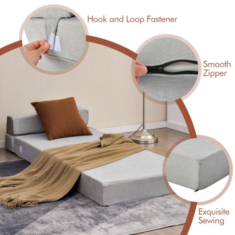 Hivvago Tri-fold Folding Sleeper Sofa Bed for Living Room Bedroom