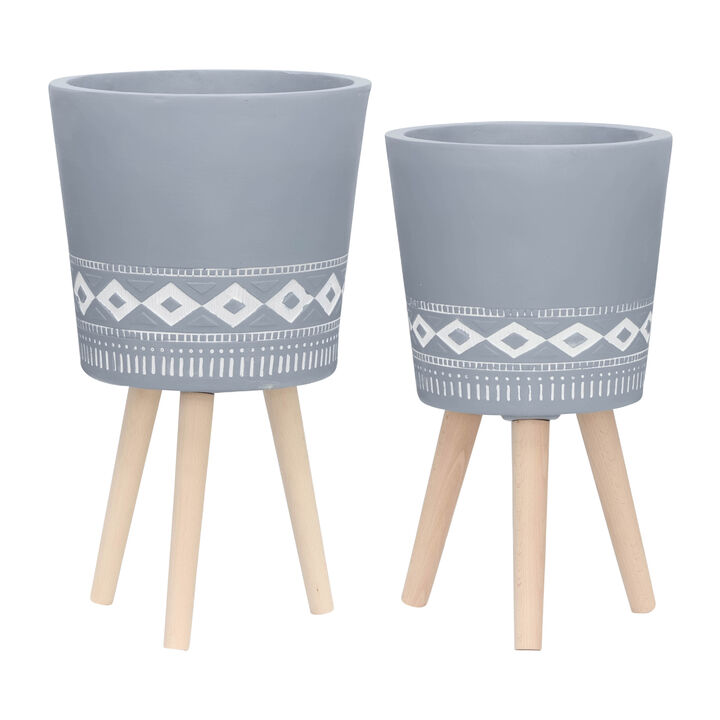 S/2 10/12" Diamond Planter