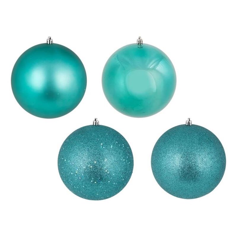 Vickerman 448588-2.4" Teal 4 Finish Ball Christmas Tree Ornaments (Set of 24) (N590642) image number 0