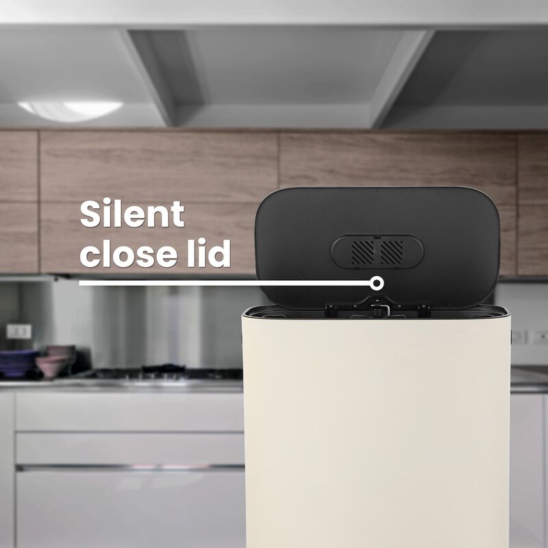 Beni Kitchen Trash/Recycling Double-Bucket Step-Open Trash Can