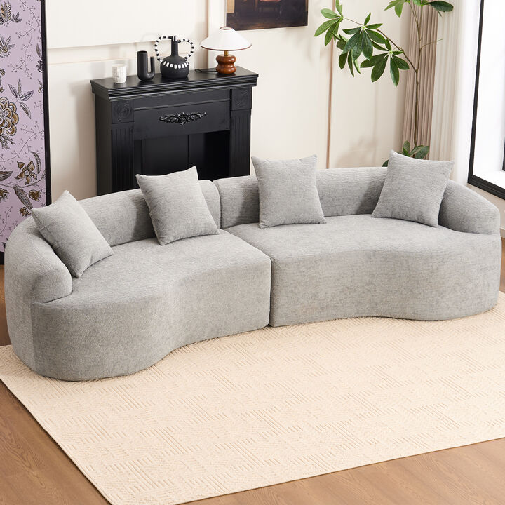 Merax Curved Boneless Sofa Couches Sleeper for Living Room