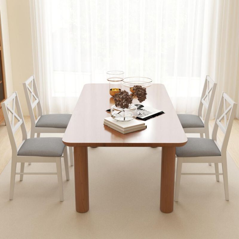 Hivvago Upholstered Side Dining Chairs Set of 2 with Rubber Wood Frame