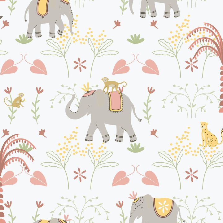 Bambino Elefun Silver Grey Wallpaper 285-4