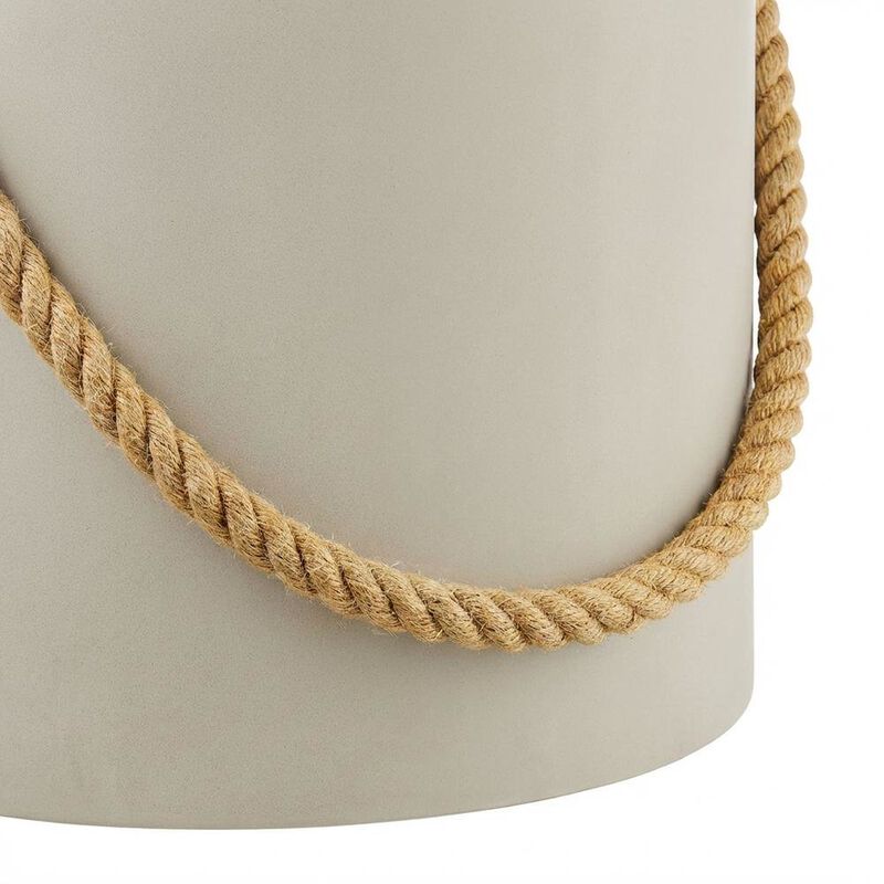 Concrete Side Table With Rope Detail For Indoor And Outdoor Use image number 7