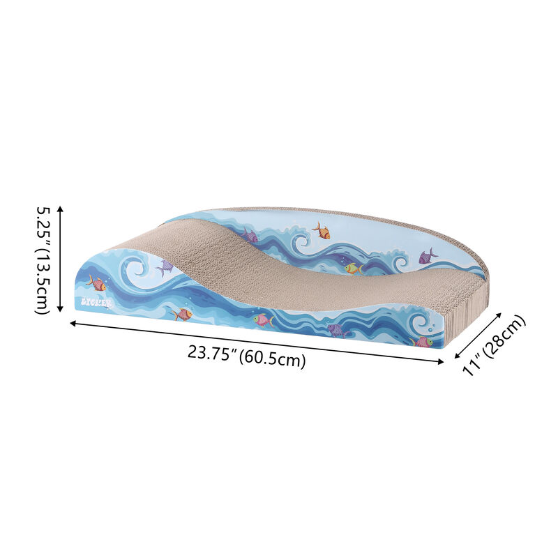 Kokomo Coastal Cardboard Lounge Bed Cat Scratcher with Catnip