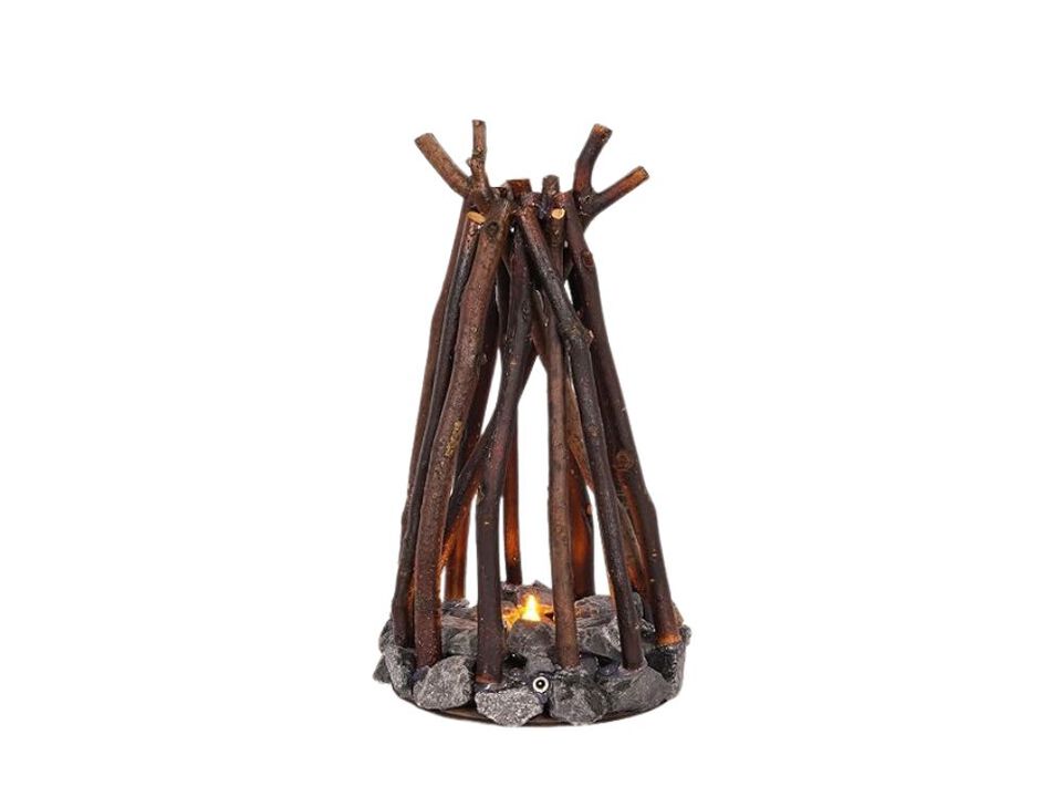 Campfire LED Night Lamp USB Wooden Flame Light with Sound 3 Mode Table Lamp