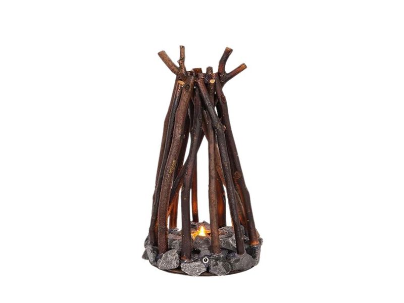 Campfire LED Night Lamp USB Wooden Flame Light with Sound 3 Mode Table Lamp image number 0