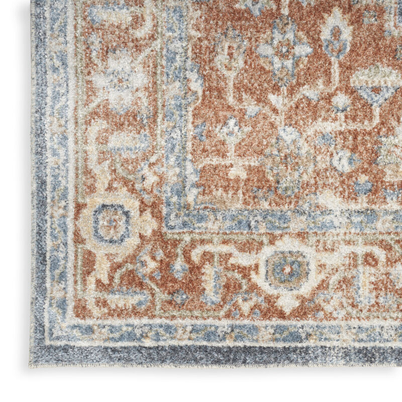 HomeRoots 12' Denim Blue Oriental Power Loom Distressed Washable Runner Rug image number 5