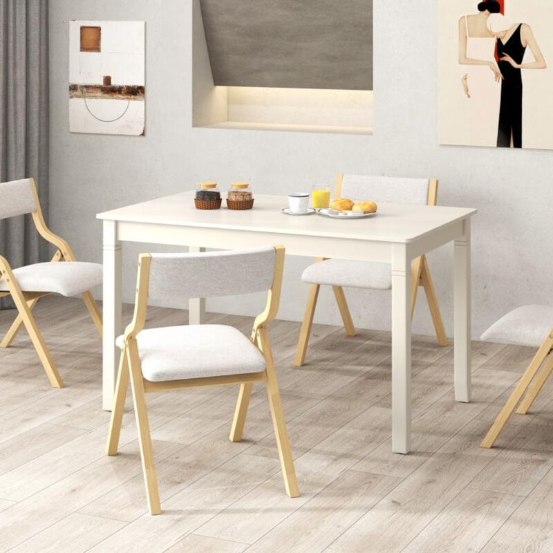 Hivvago Wooden Dining Table for 4 People Rectangular Kitchen Table with Rubber Wood Legs.