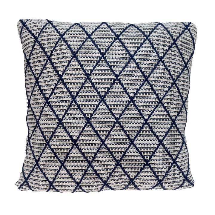 20" Blue Transitional Cotton Knitted Throw pillow