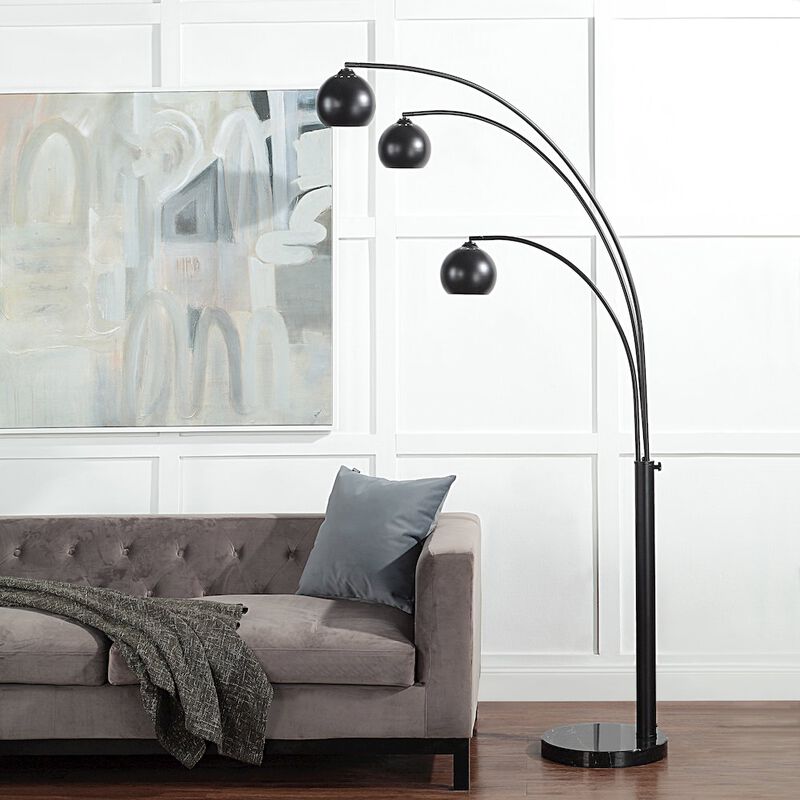 Renwil Folia 87 Tall Matte Black Floor Lamp With Dome Iron Shade