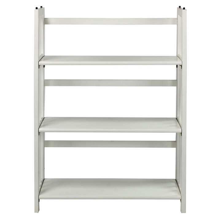 Casual Home 3-Shelf Folding Stackable Bookcase (27.5" Wide)-White