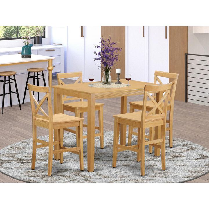 5 Pc counter height Table and chair set - high Table and 4 counter height stool.