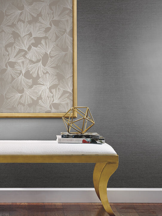 Ginkgo Toss Silver Wallpaper