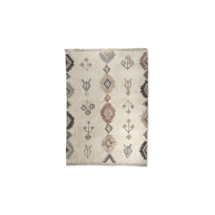 HomeRoots Tribal Hand Woven Area Rug With Fringe