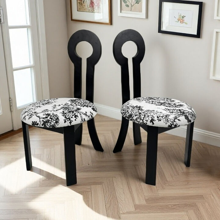 GOODSILO Modern Dining Chairs Set with Key-Ring Design Backrest Comfortable Upholstered Seating for Kitchen Dining Room Furniture