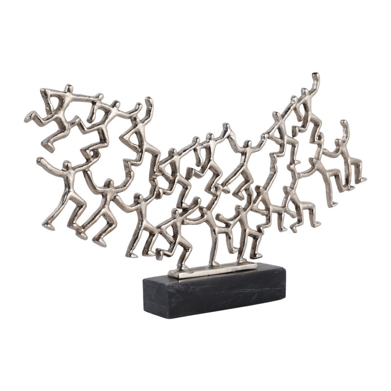 22x13" Party Boys Sculpture, Silver/black image number 1