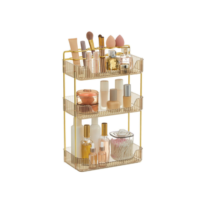 3-Tier Makeup and Skincare Organizer &ndash; Round Rotating Countertop Rack for Perfume, Serums & Lotions
